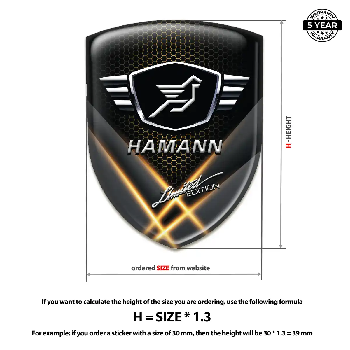 Hamman Emblem Domed Badge Interior Luxe