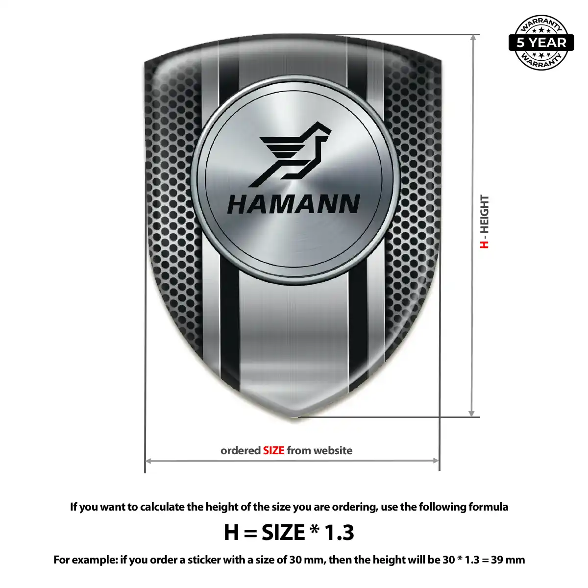 Hamman Emblem Domed Badge Opulent Line