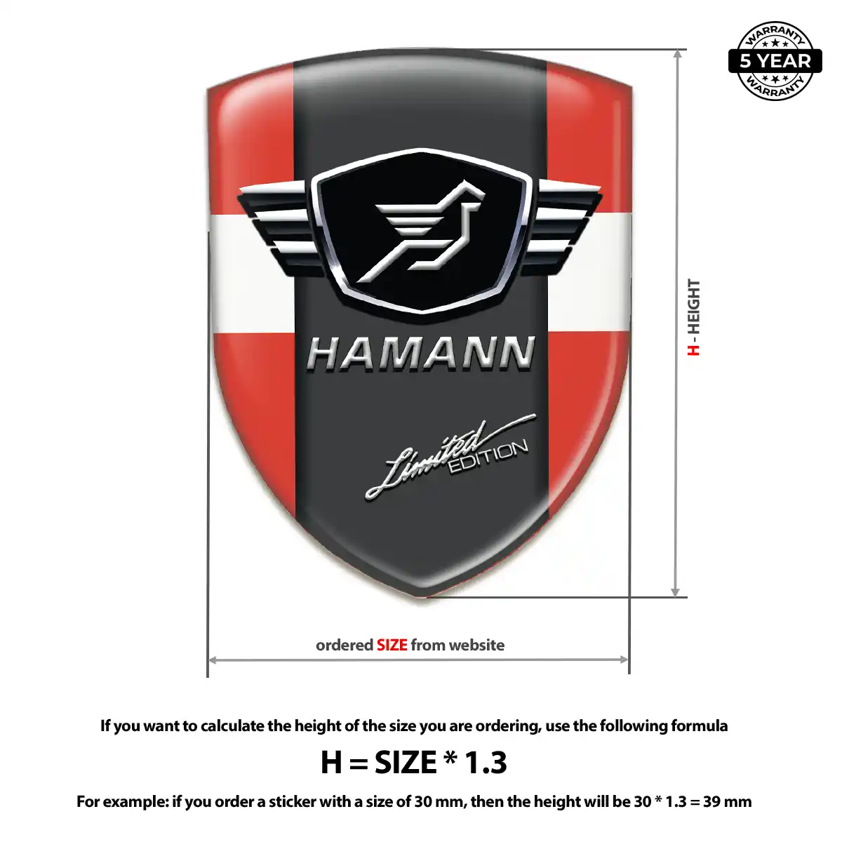 Hamman Emblem Domed Badge Premium Dome
