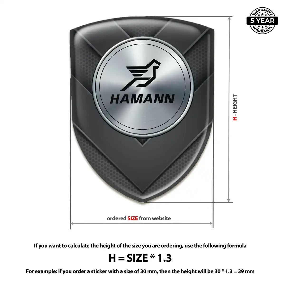 Hamman Emblem Domed Badge Refined Design