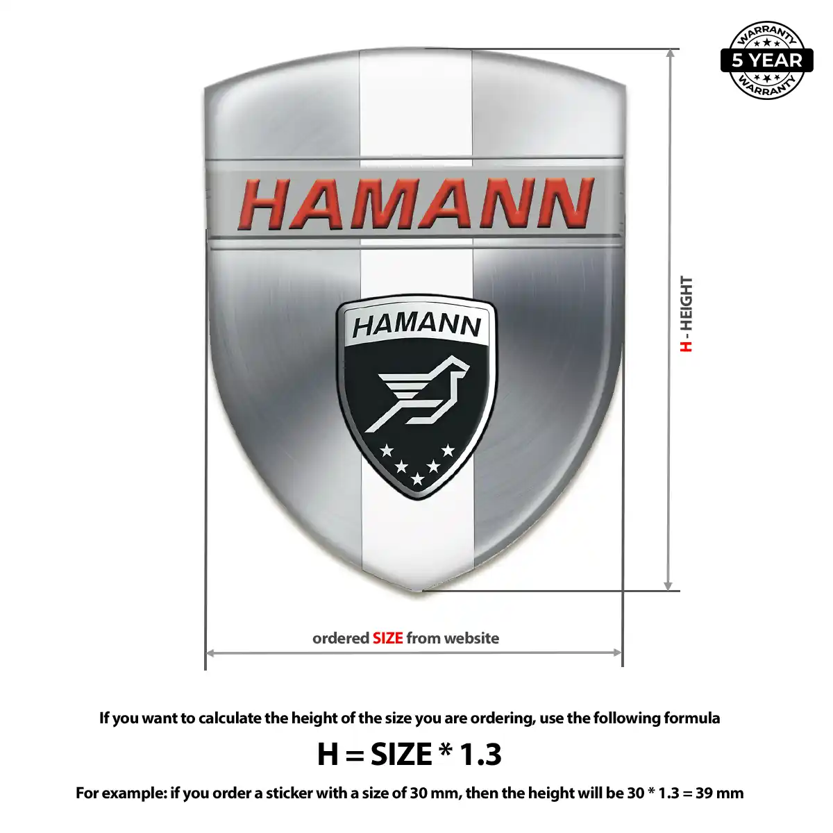 Hamman Emblem Domed Badge Resin Elite