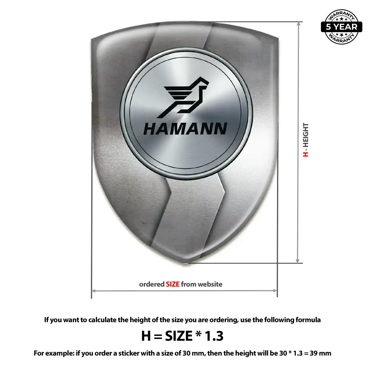 Hamman Emblem Domed Badge Sleek Style