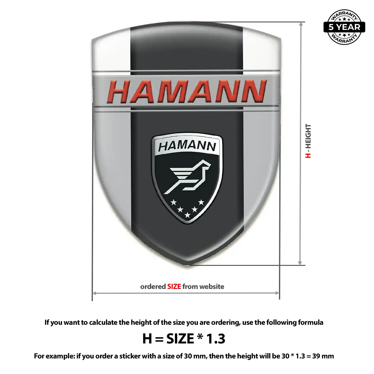 Hamman Emblem Domed Badge Street Tuning