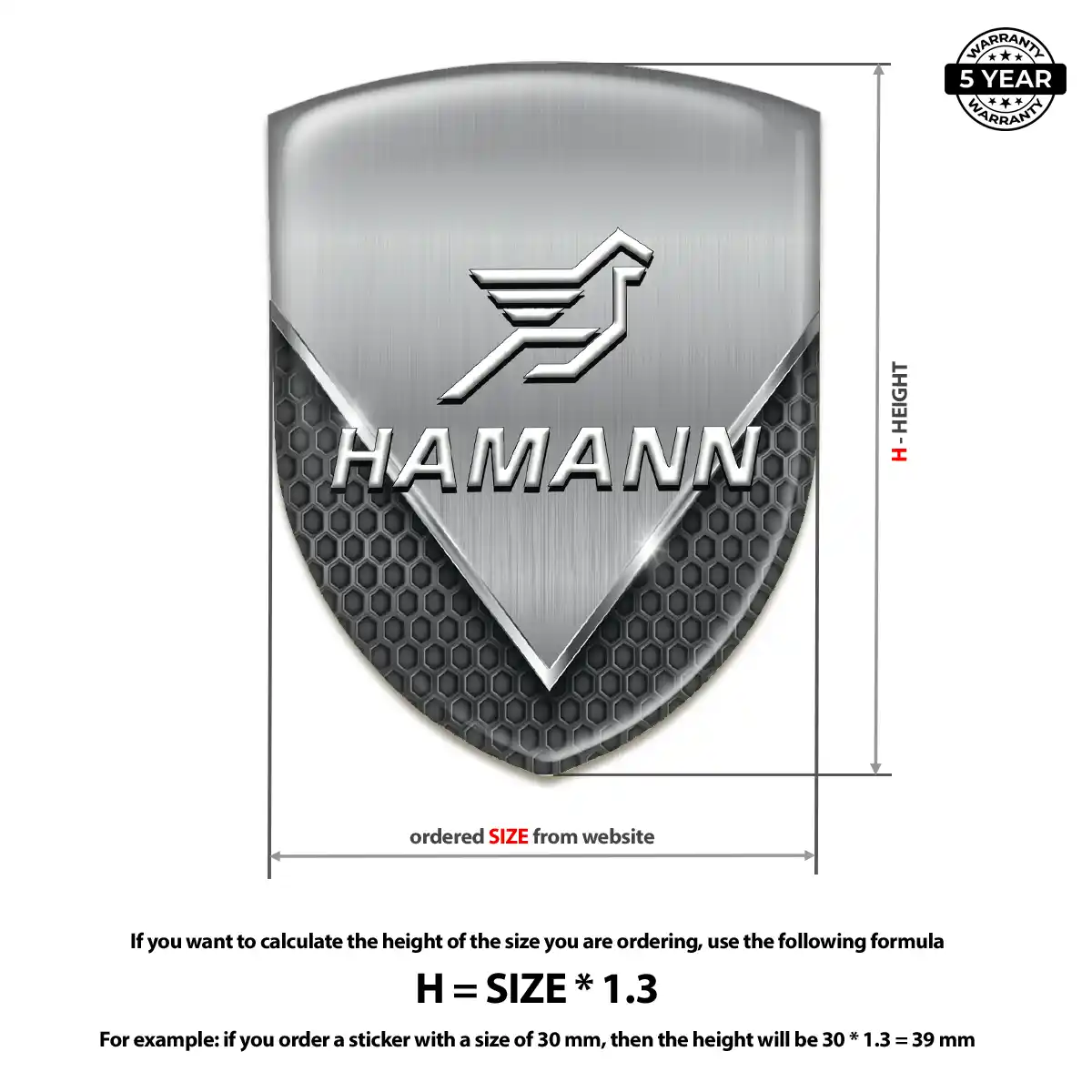Hamman Epoxy Domed Sticker Elite Finish