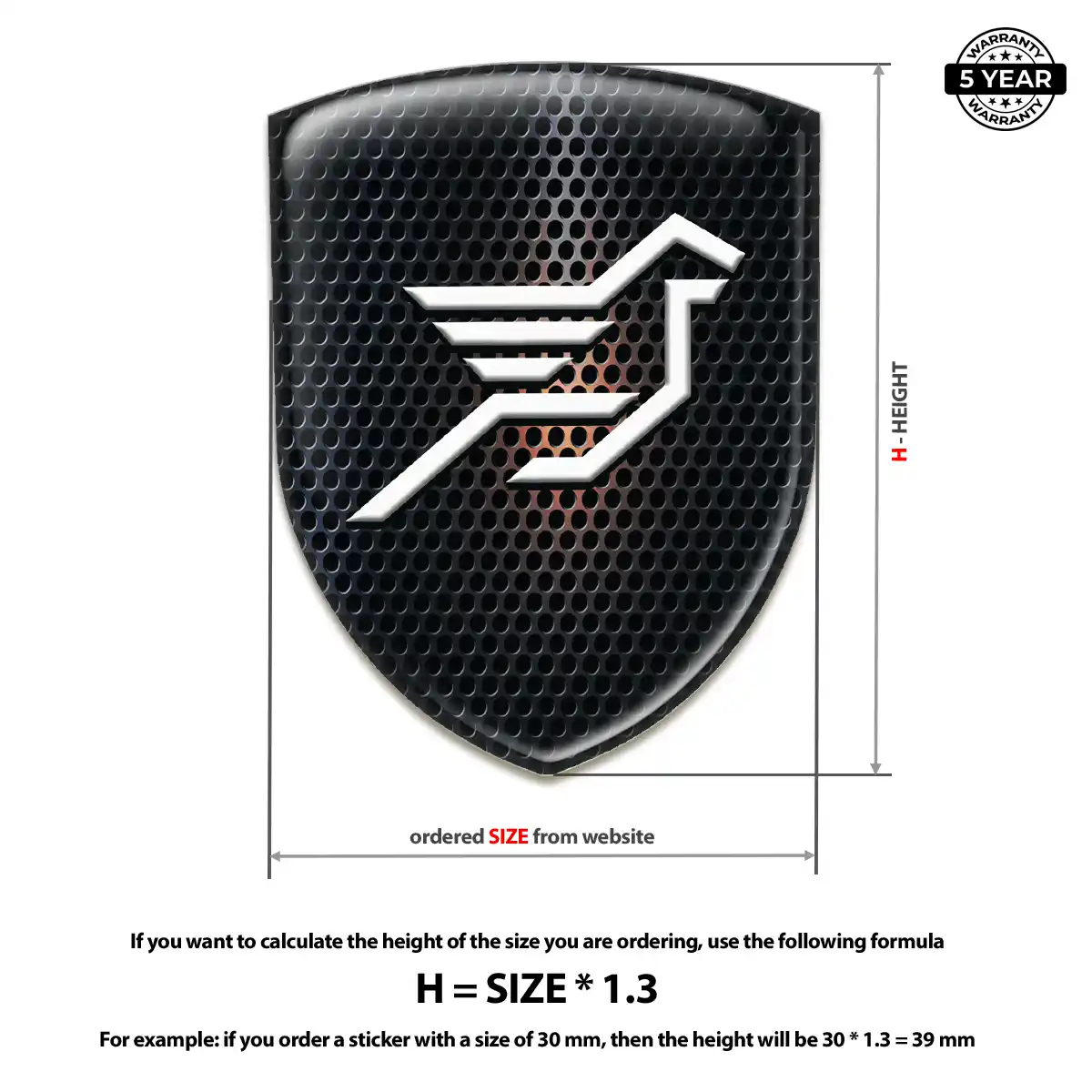 Hamman Epoxy Domed Sticker Exterior Luxe