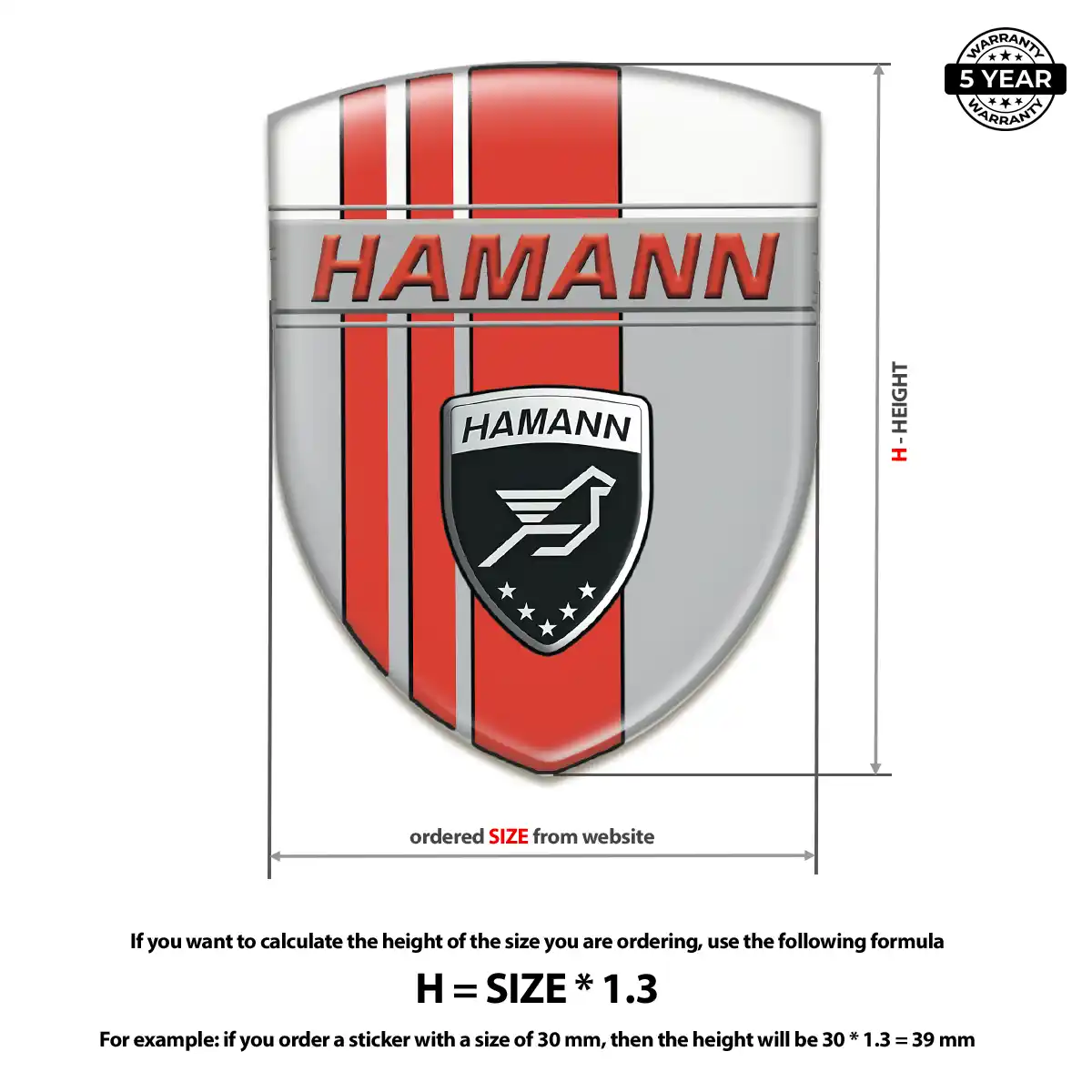 Hamman Epoxy Domed Sticker Interior Elegance