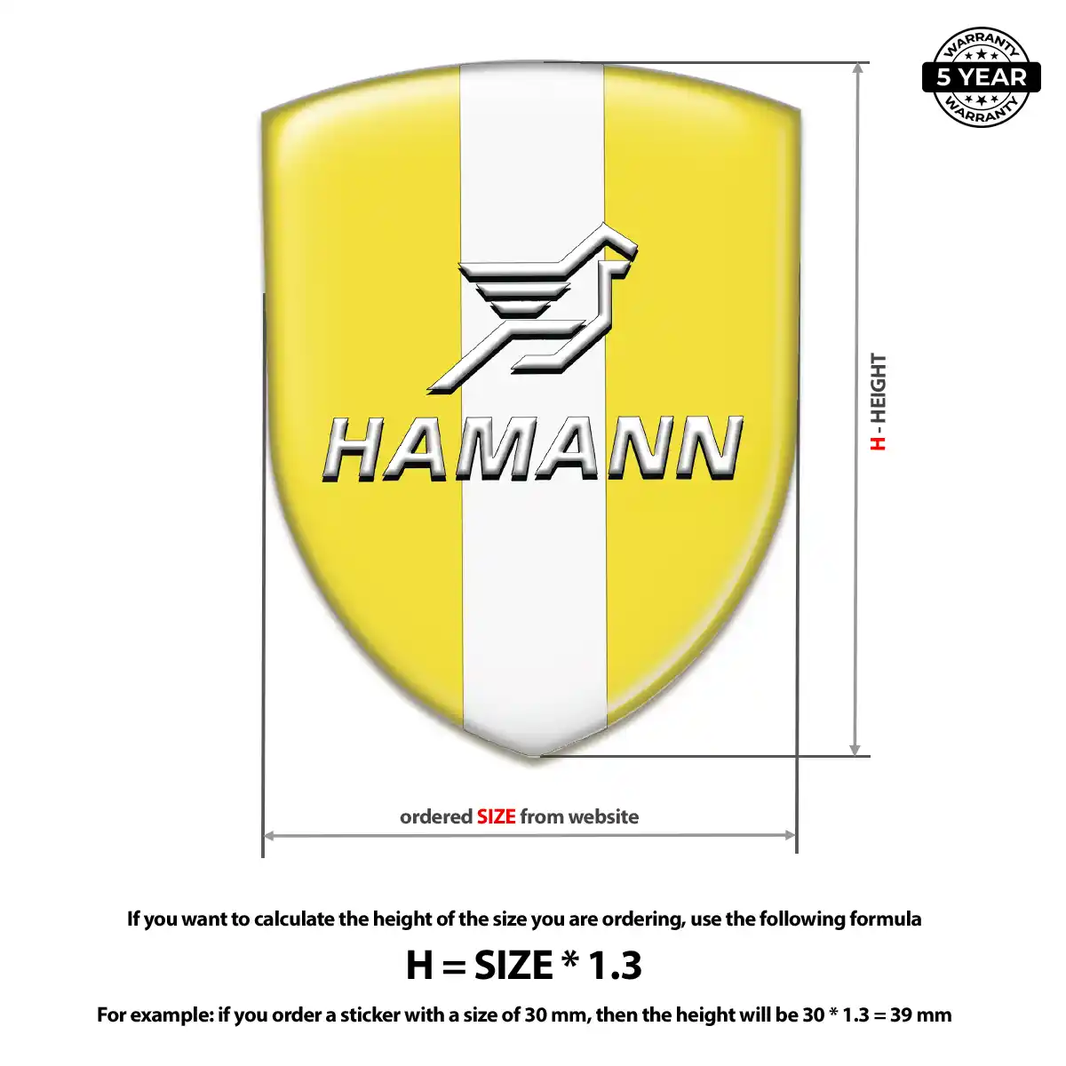 Hamman Epoxy Domed Sticker Interior Luxe