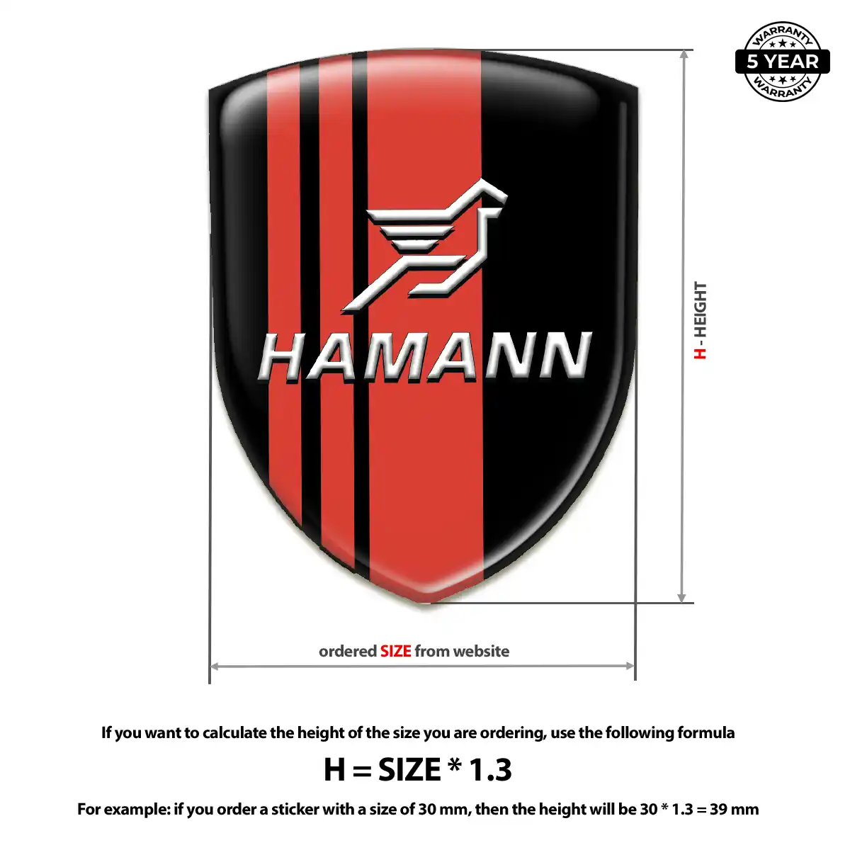 Hamman Epoxy Domed Sticker Performance Style