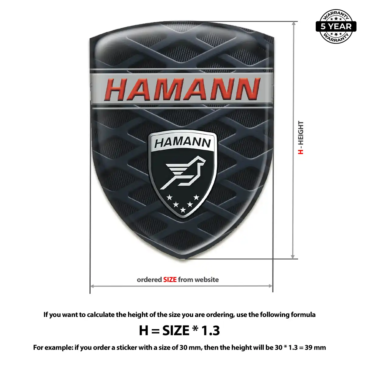 Hamman Epoxy Domed Sticker Prime Quality