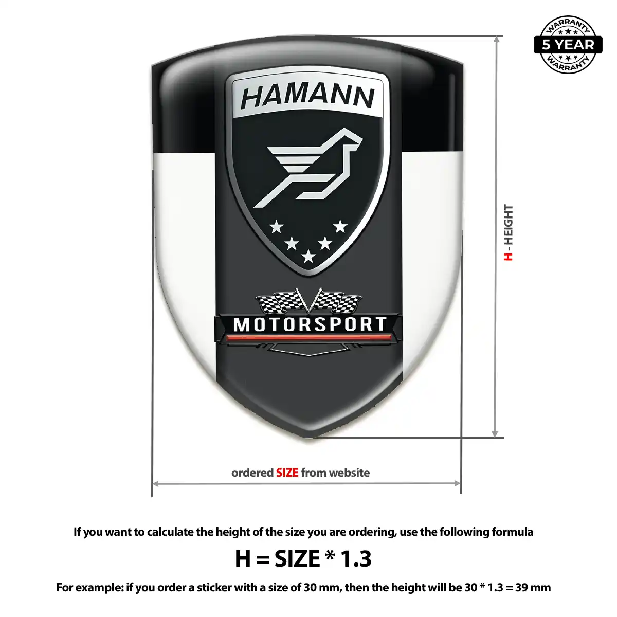 Hamman Epoxy Domed Sticker Refined Design