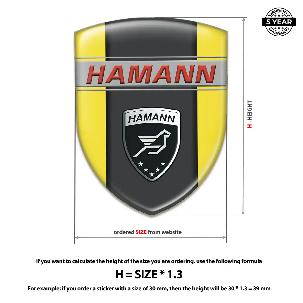 Hamman Epoxy Domed Sticker Sleek Style