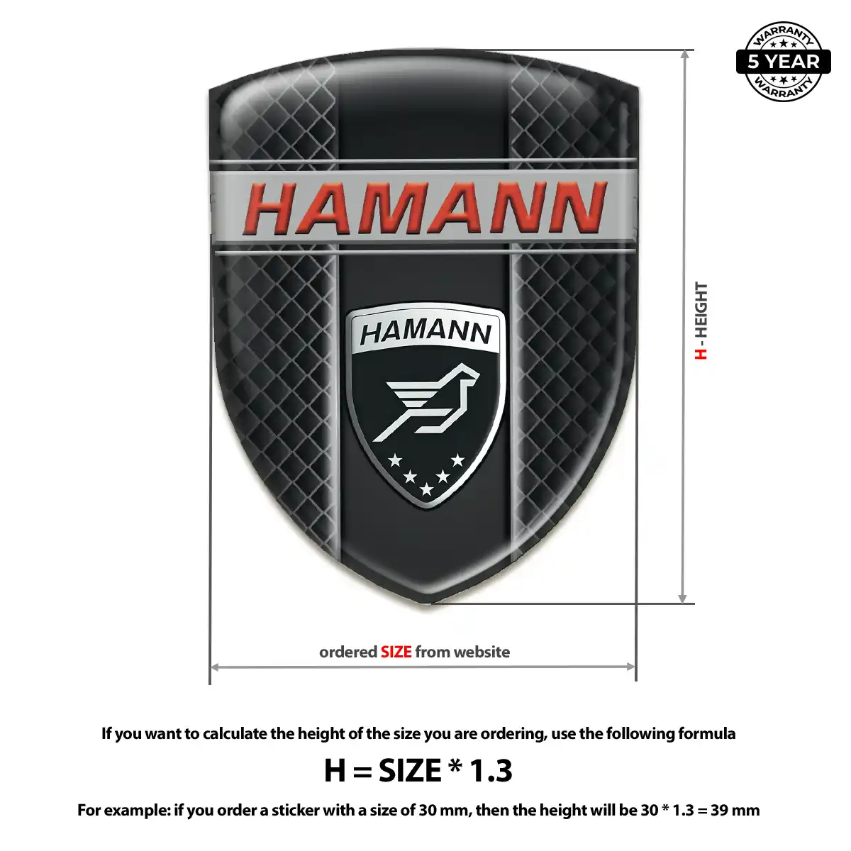Hamman Gel Badge Sticker Performance Style