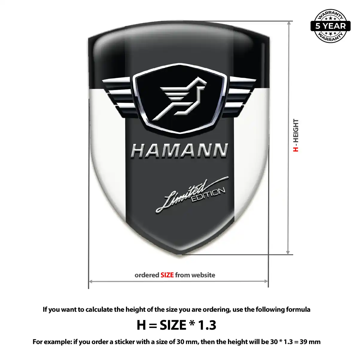 Hamman Gel Emblem Sticker Elite Finish