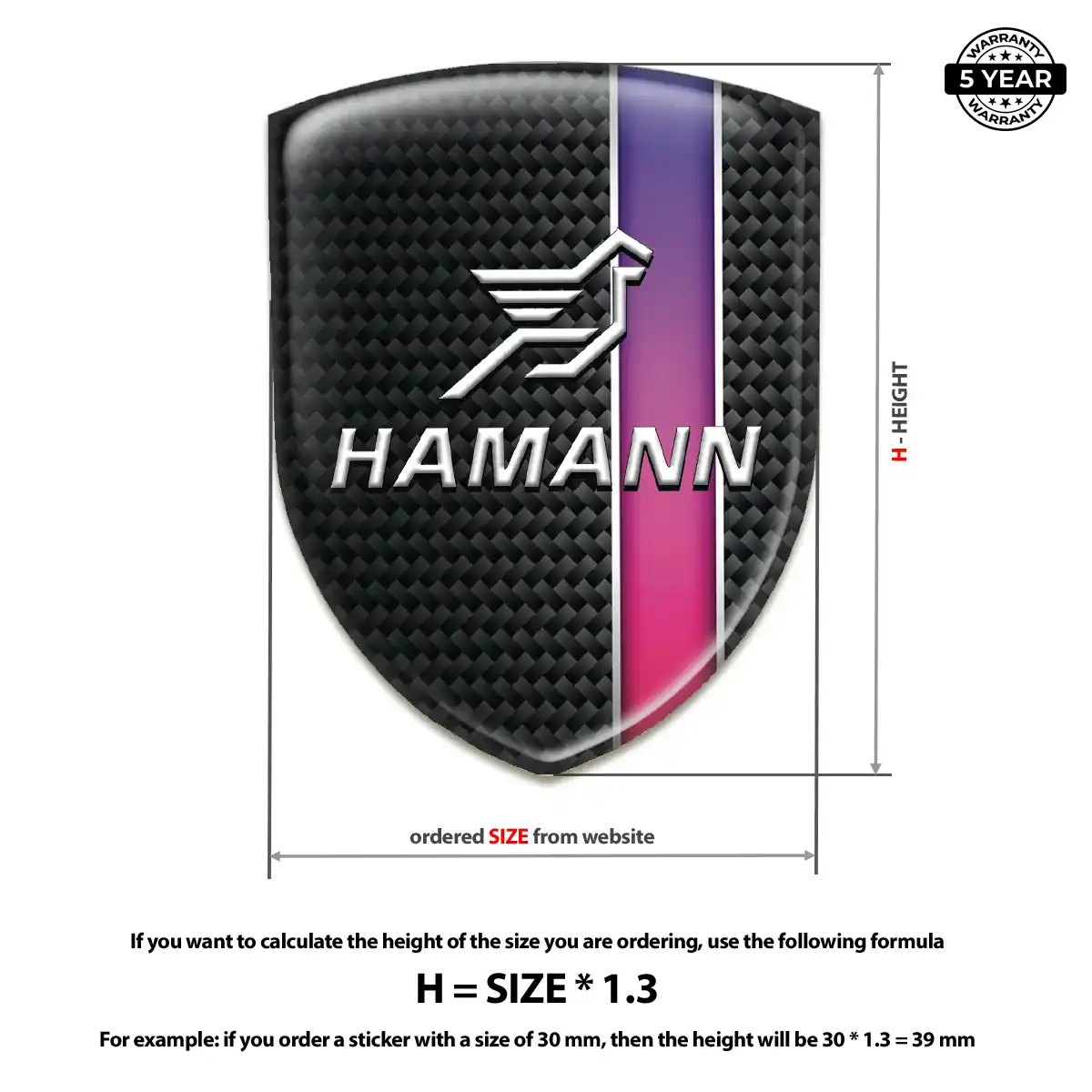 Hamman Gel Emblem Sticker Premium Dome