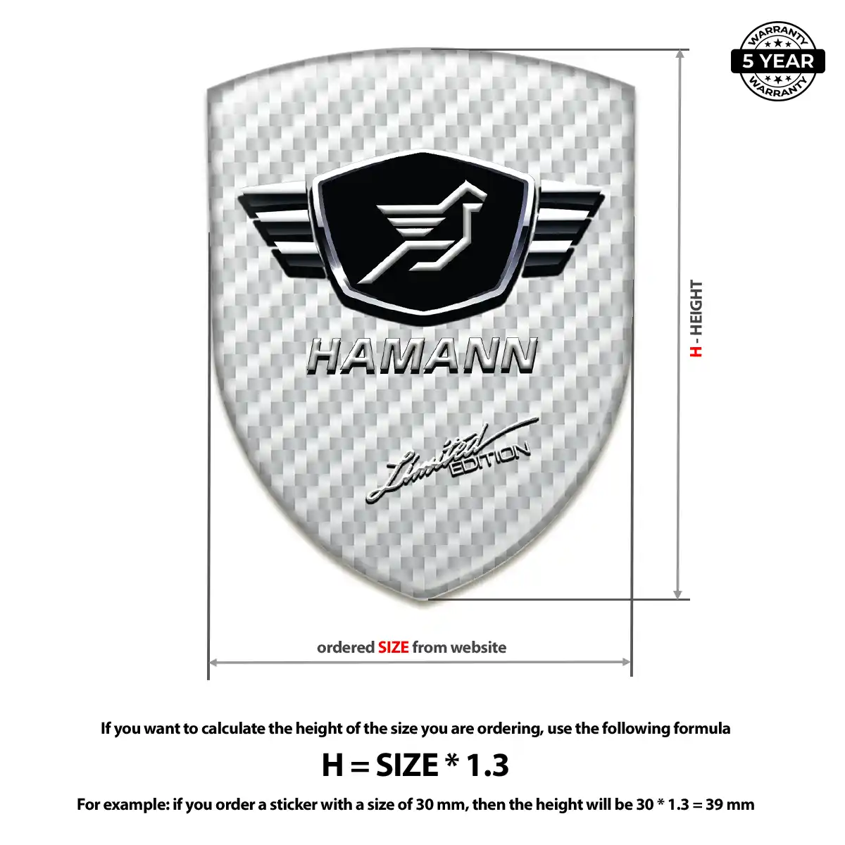 Hamman Gel Emblem Sticker Prime Quality