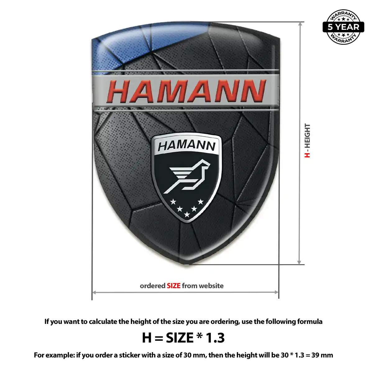 Hamman Gel Emblem Sticker Resin Luxe