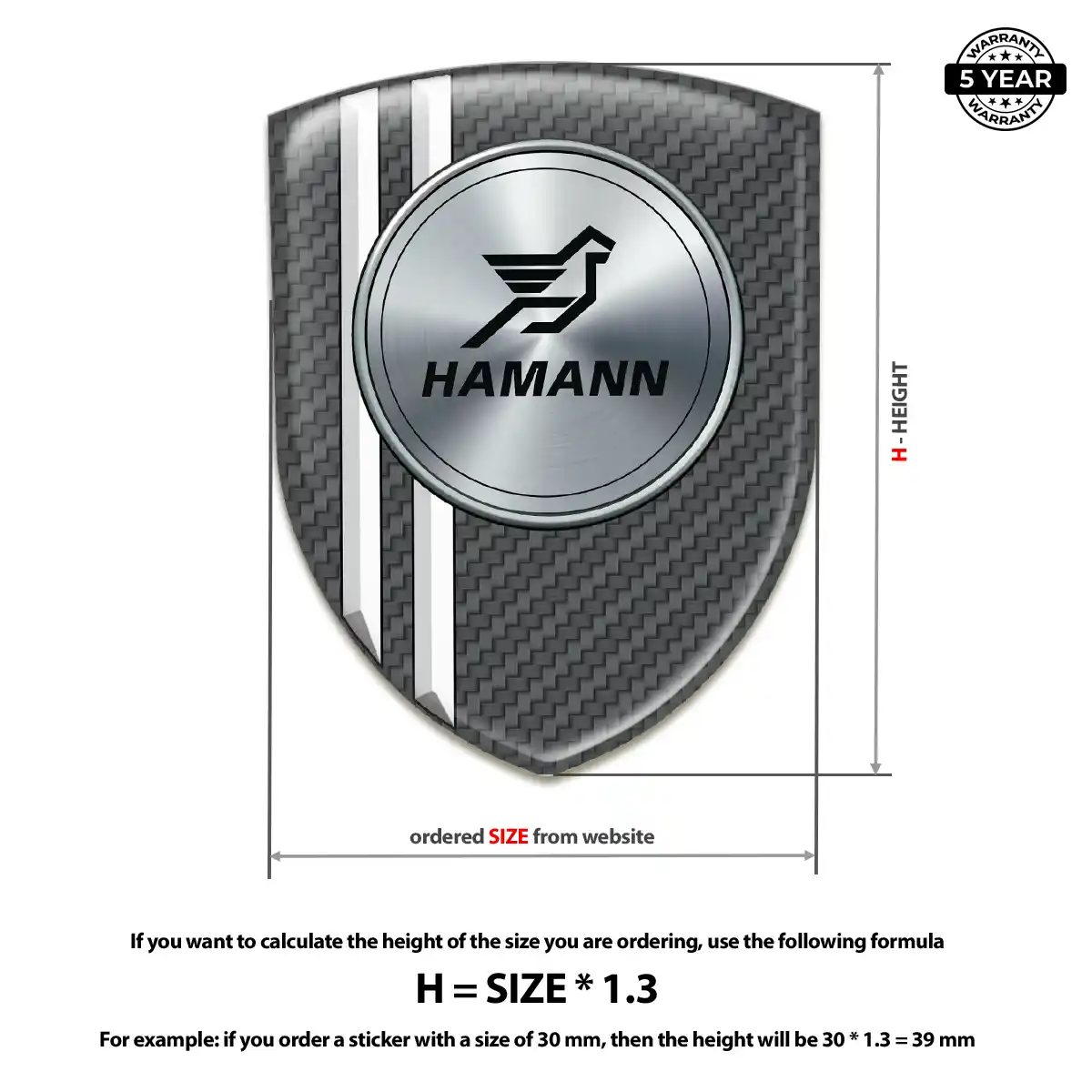 Hamman Polyurethane Domed Sticker Auto Tuning