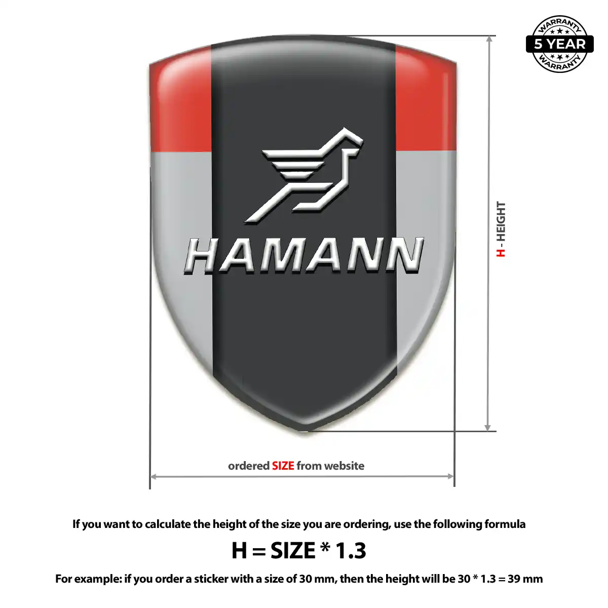 Hamman Polyurethane Domed Sticker Outer Style