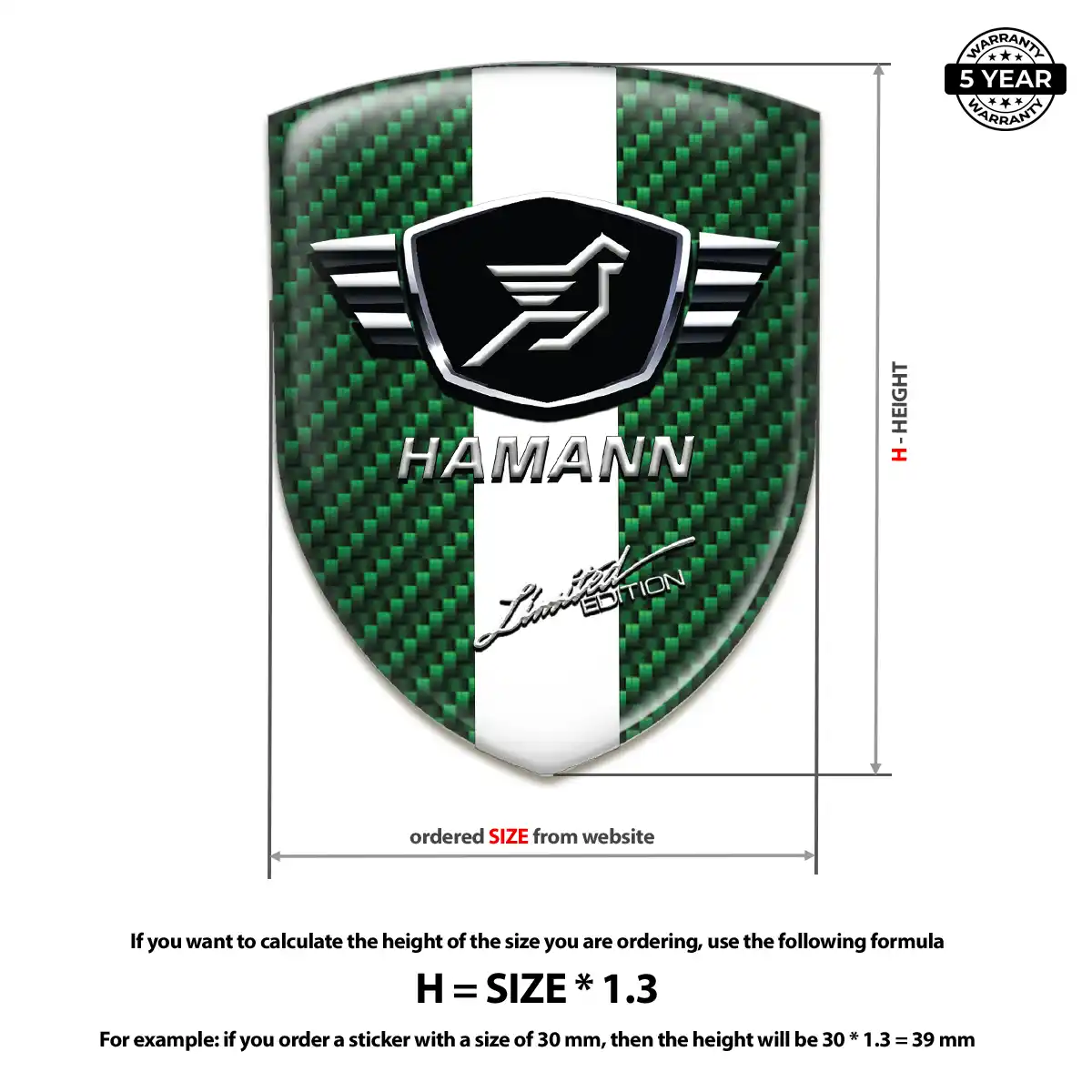 Hamman Polyurethane Domed Sticker Performance Style