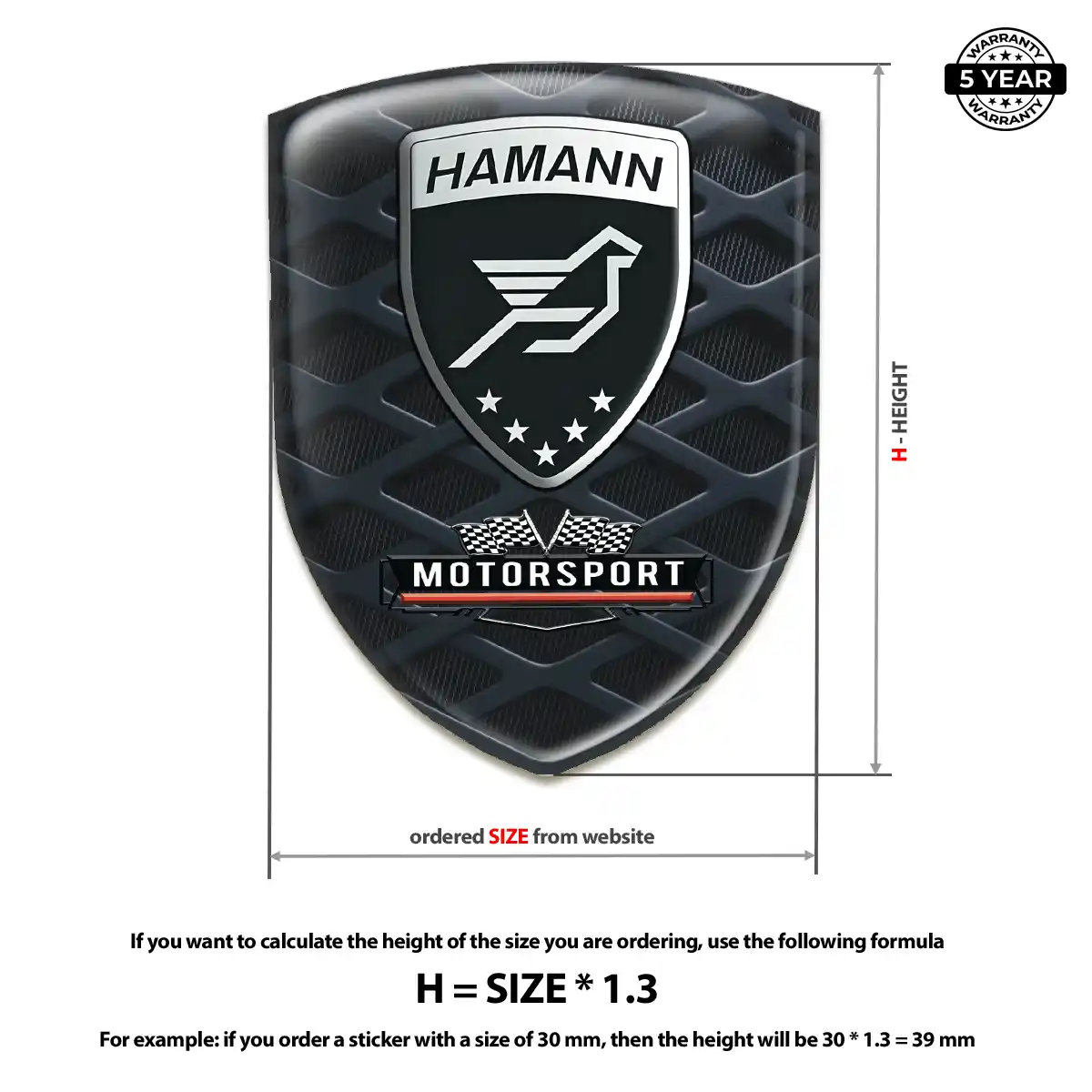 Hamman Polyurethane Domed Sticker Premium Dome