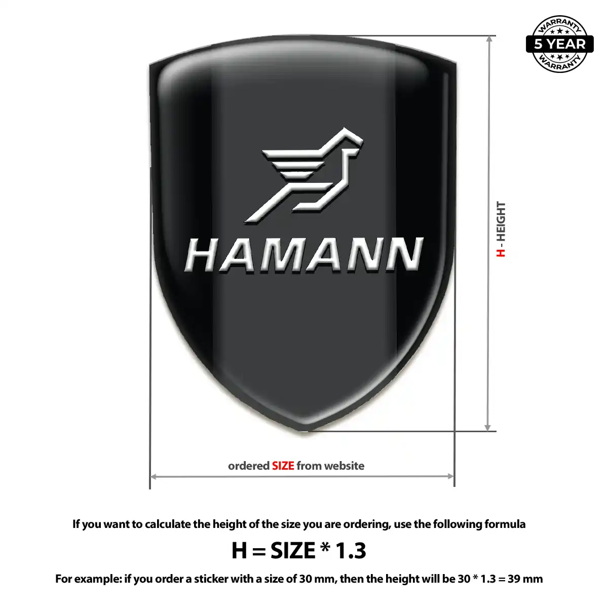 Hamman Polyurethane Domed Sticker Refined Design