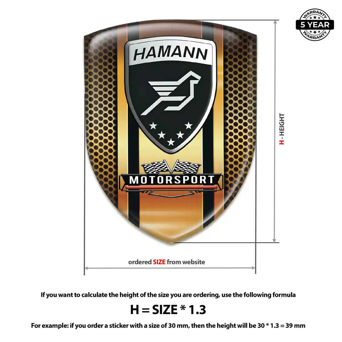 Hamman Polyurethane Domed Sticker Superior Craft