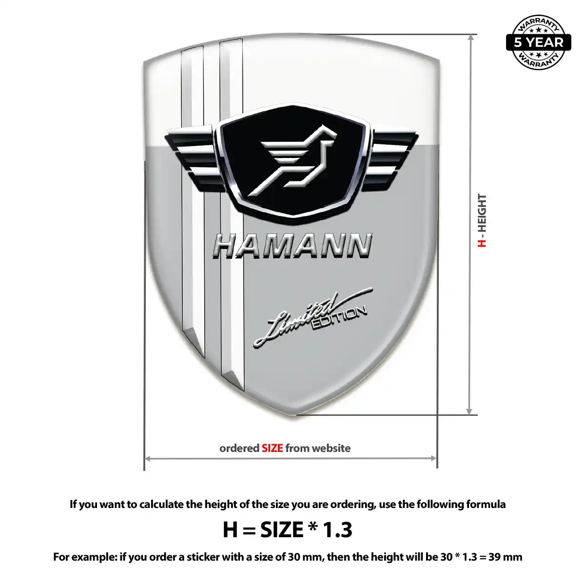 Hamman Resin Badge Sticker Elite Finish