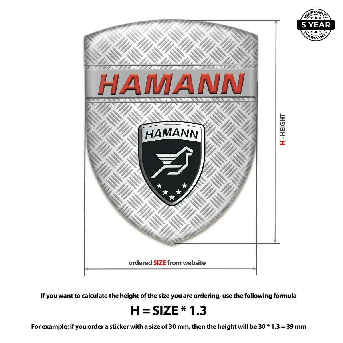 Hamman Resin Badge Sticker Exterior Luxe