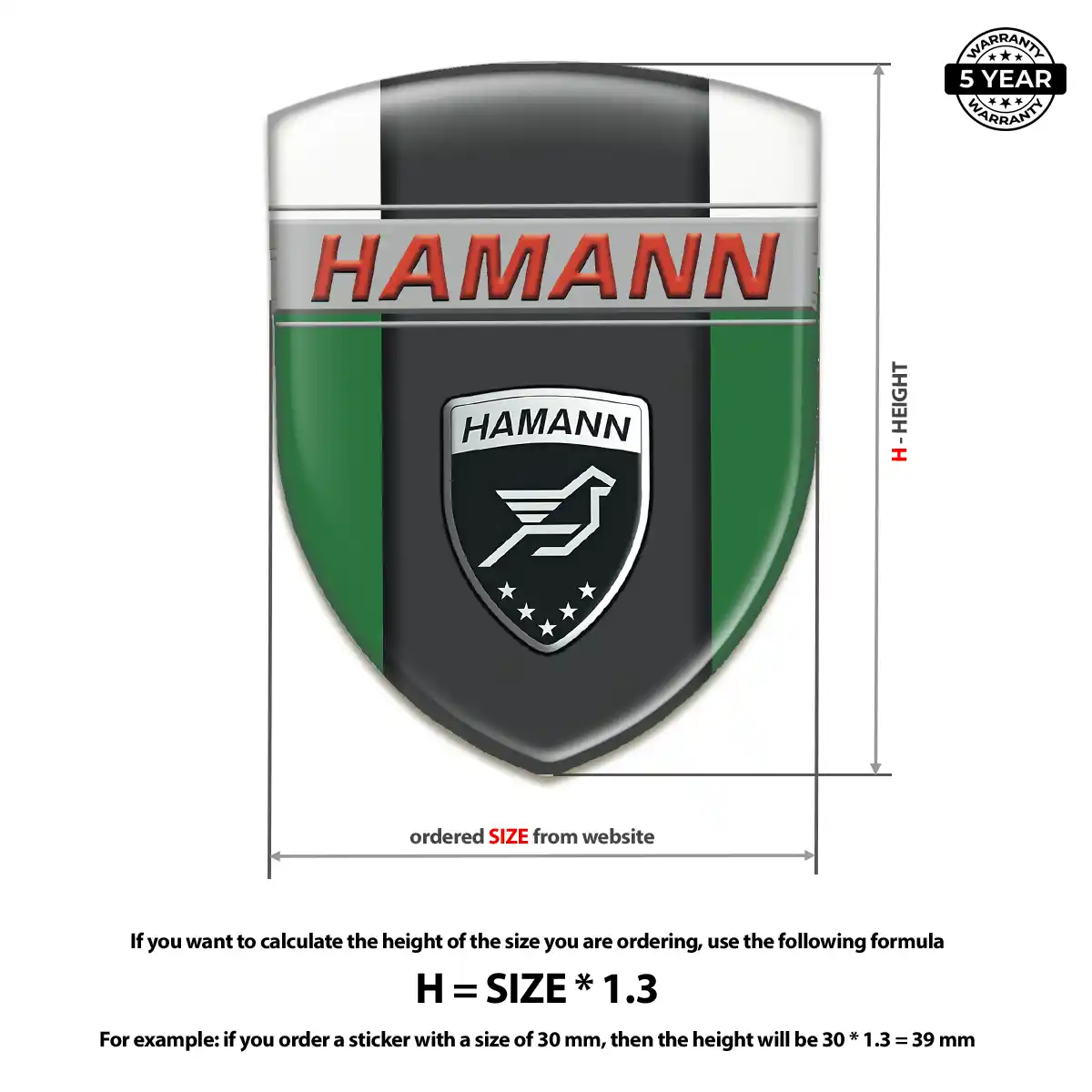 Hamman Resin Badge Sticker Interior Elegance