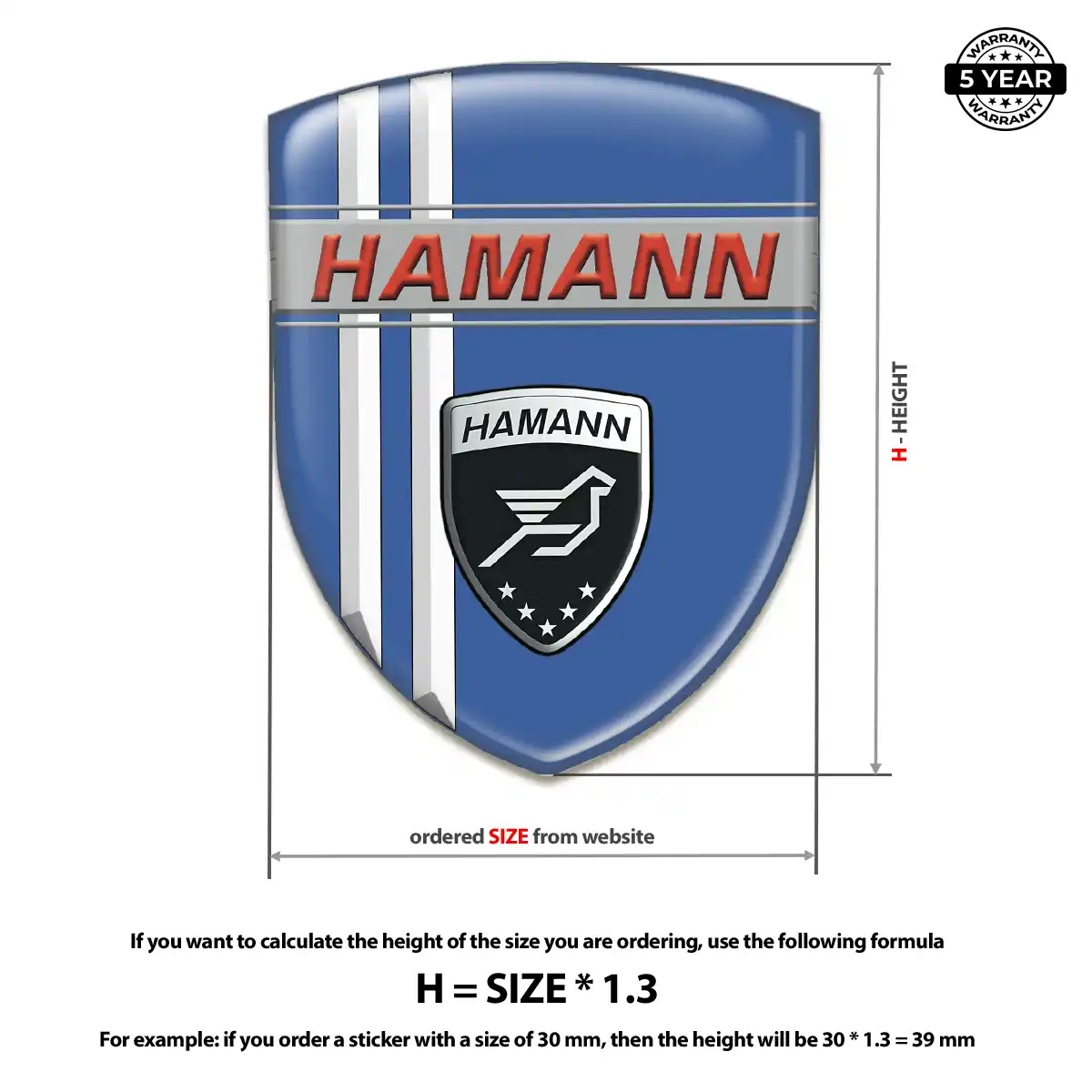 Hamman Resin Badge Sticker Interior Luxe