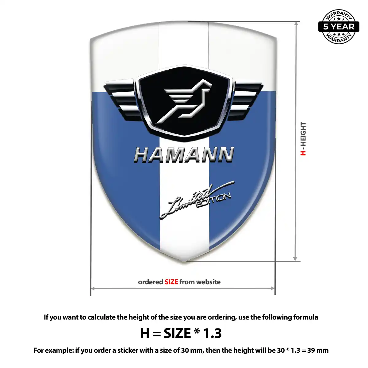 Hamman Resin Badge Sticker Performance Style