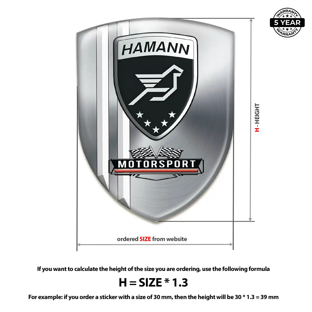 Hamman Resin Badge Sticker Premium Dome