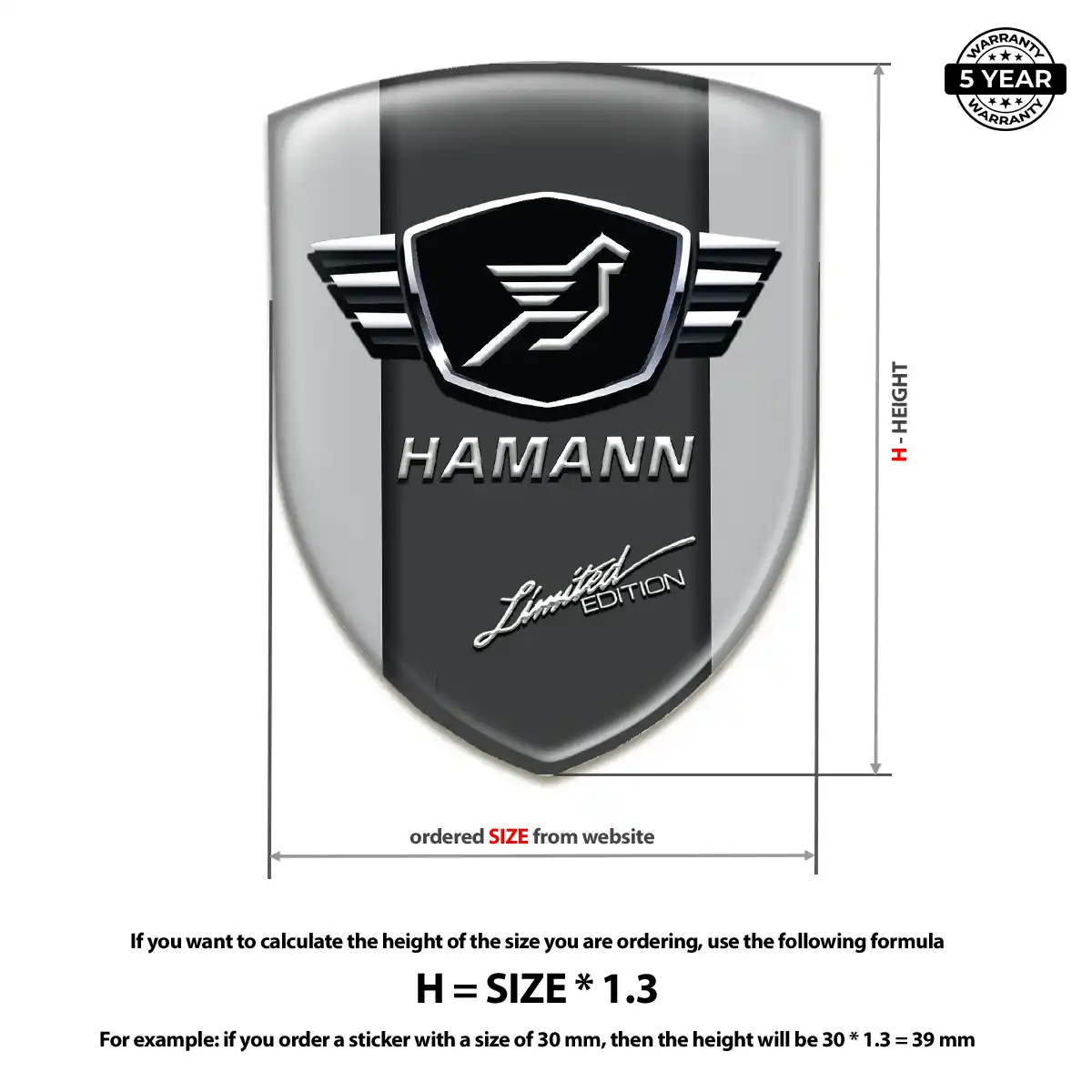 Hamman Resin Badge Sticker Refined Design