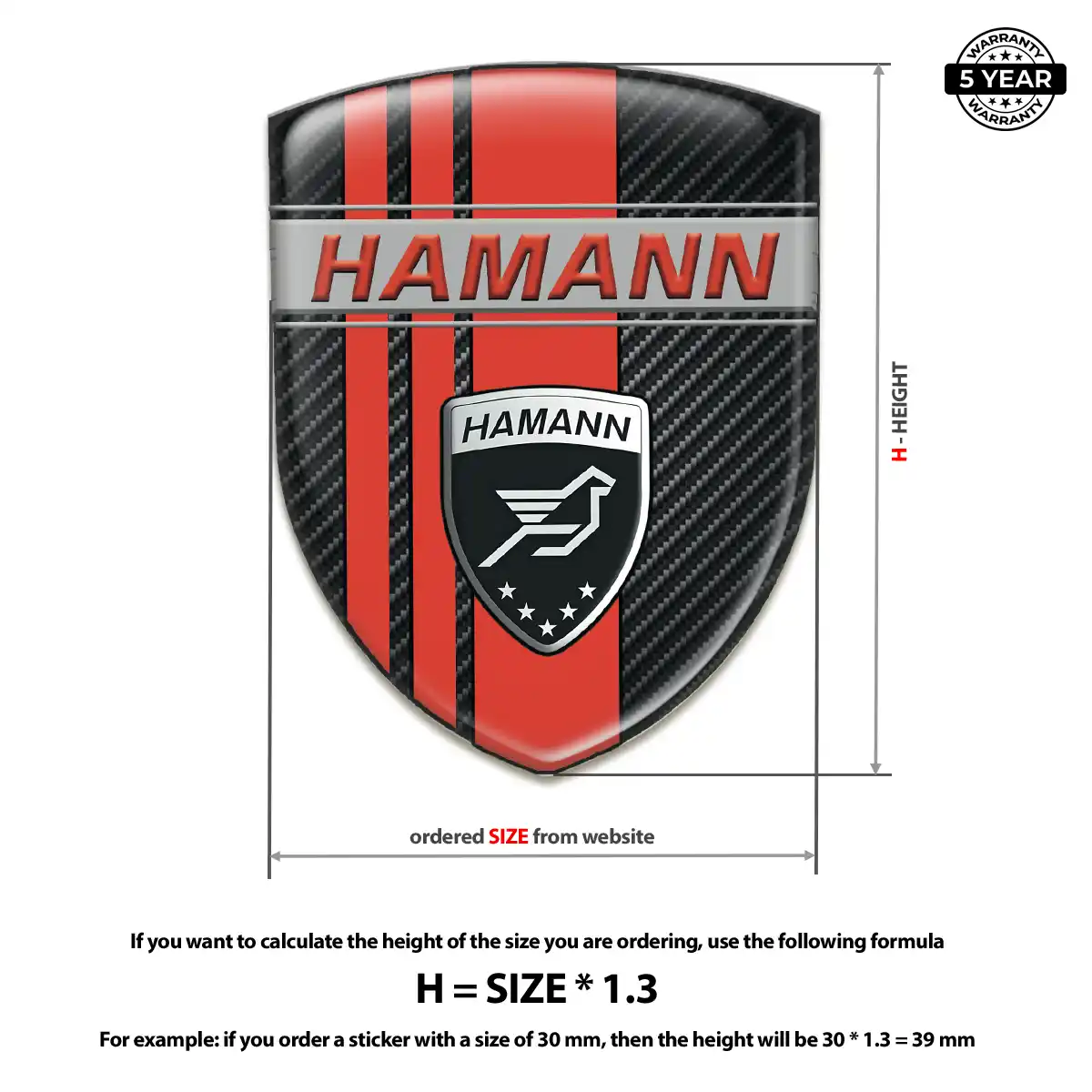Hamman Resin Domed Sticker Auto Tuning