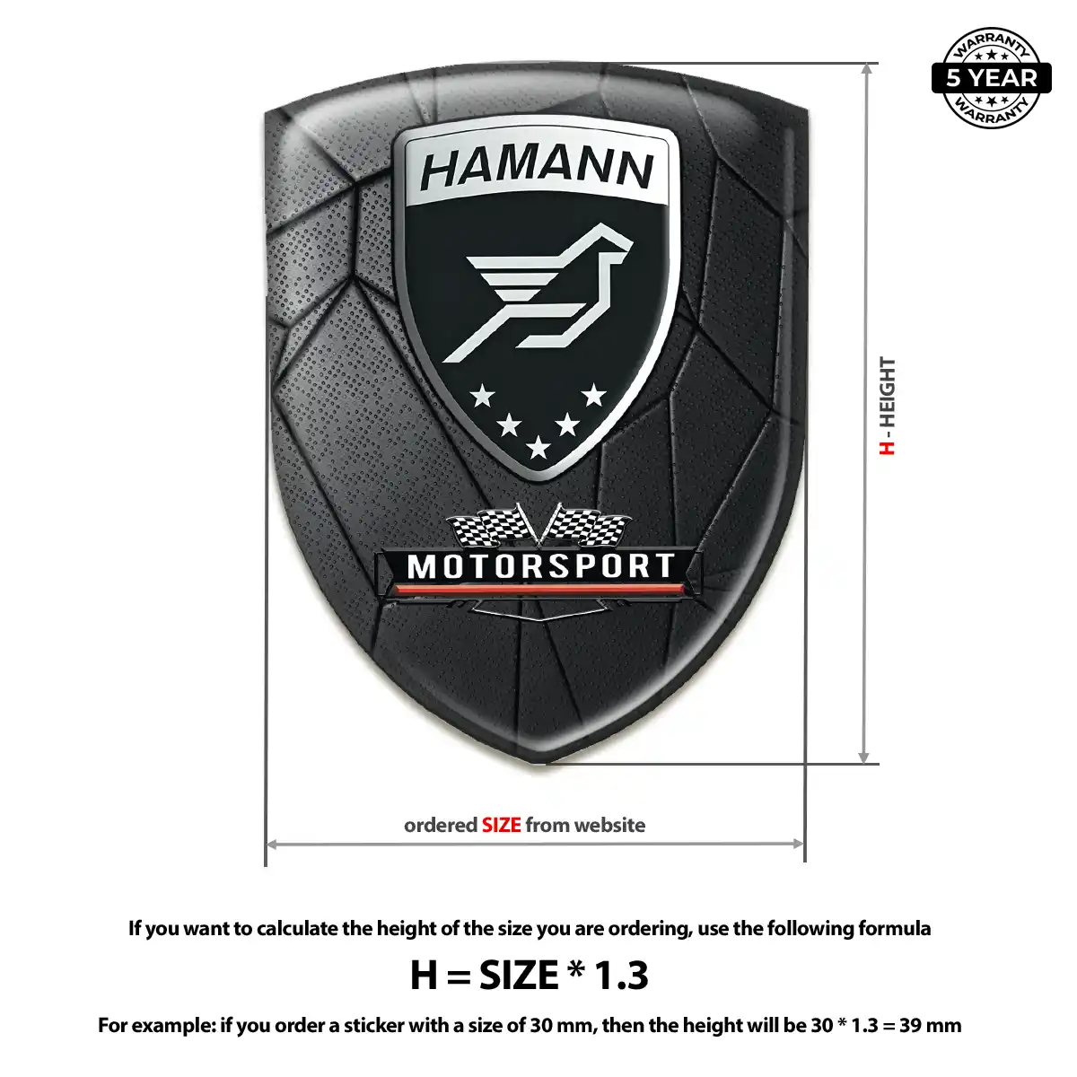 Hamman Resin Domed Sticker Cabin Style