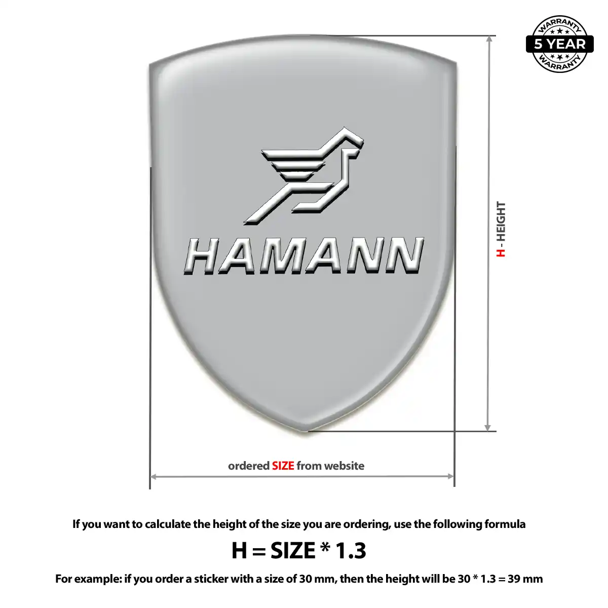 Hamman Resin Domed Sticker Elite Finish