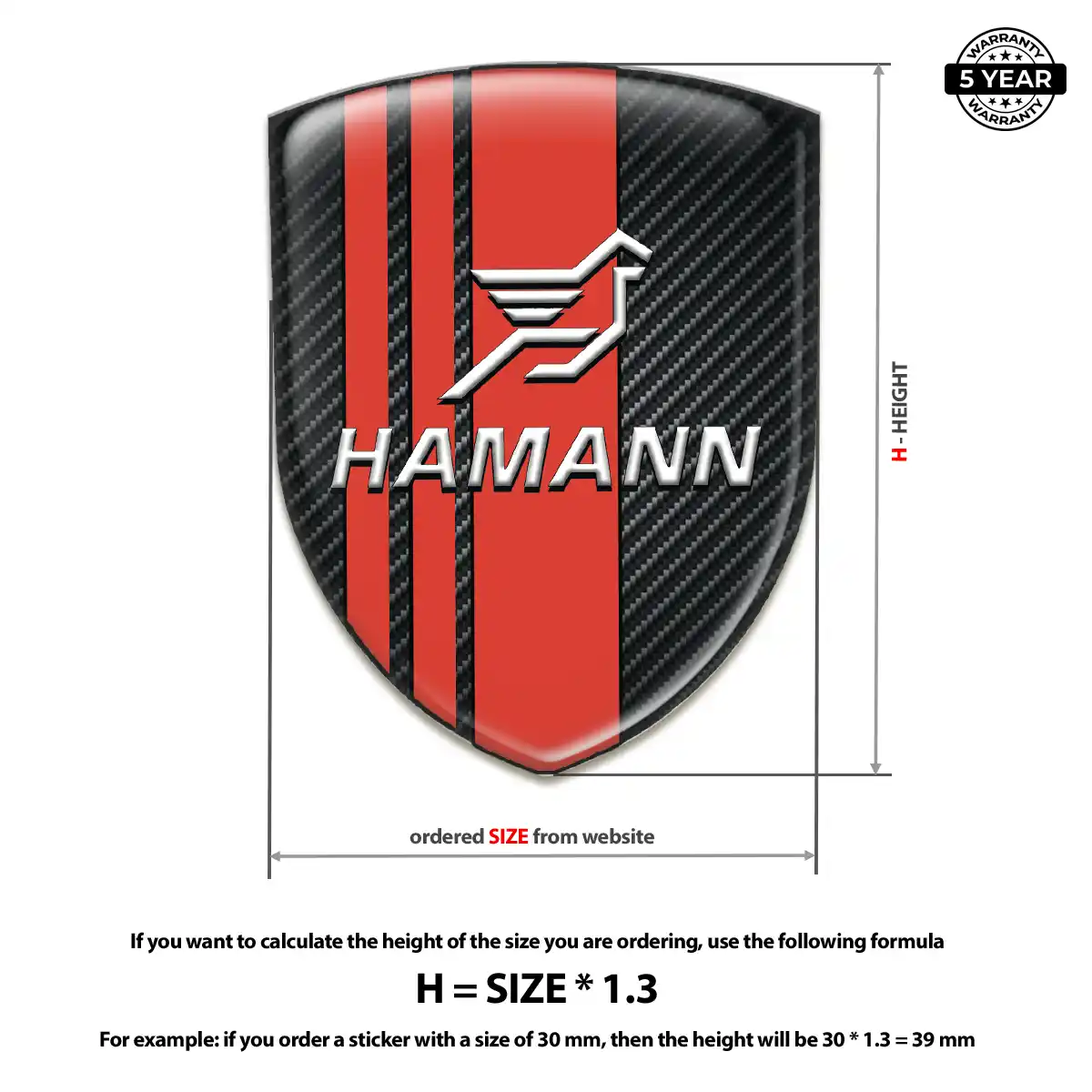Hamman Resin Domed Sticker Exterior Luxe