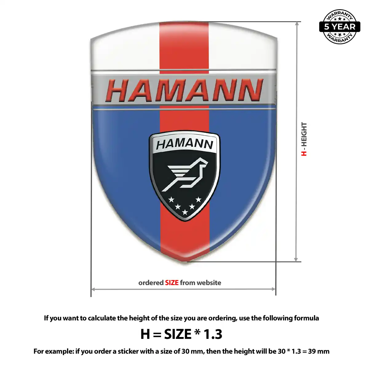 Hamman Resin Domed Sticker Opulent Line