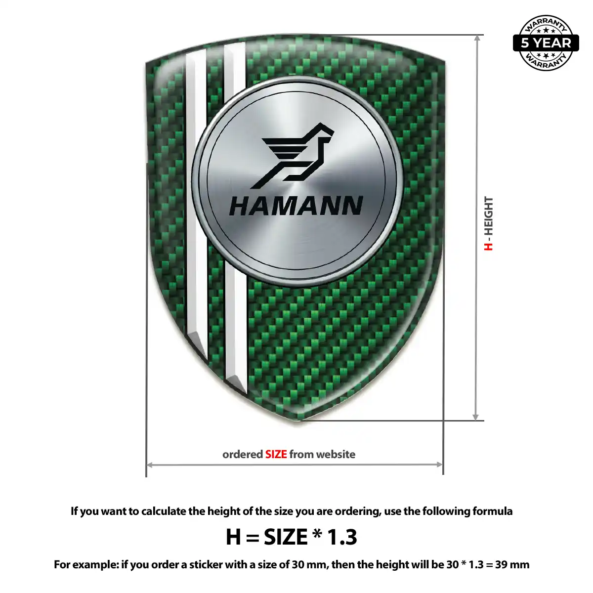 Hamman Resin Domed Sticker Outer Style