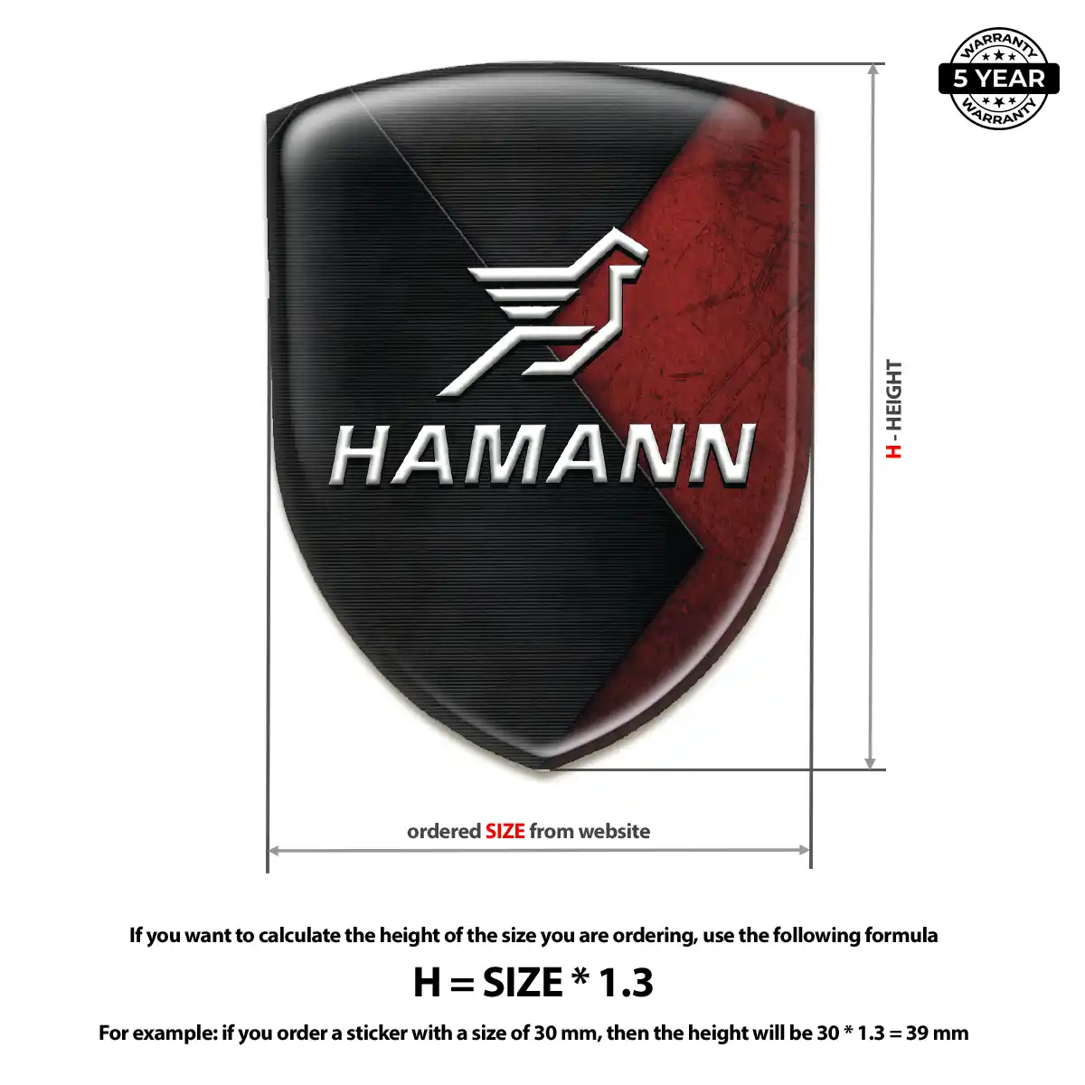 Hamman Resin Domed Sticker Prestige Line