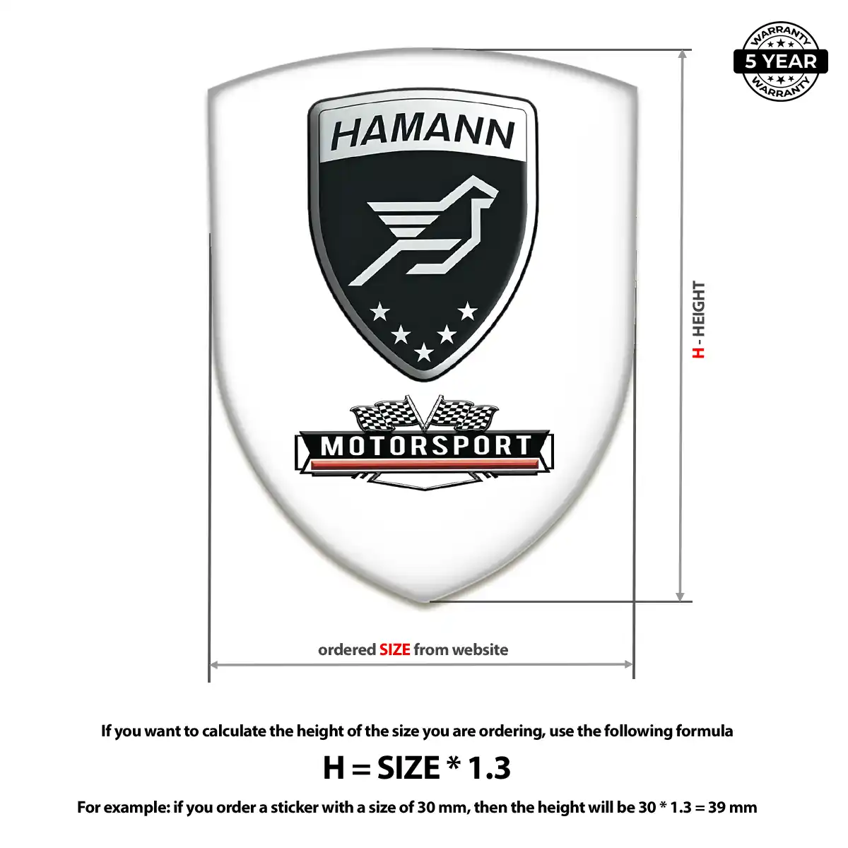 Hamman Resin Domed Sticker Refined Design