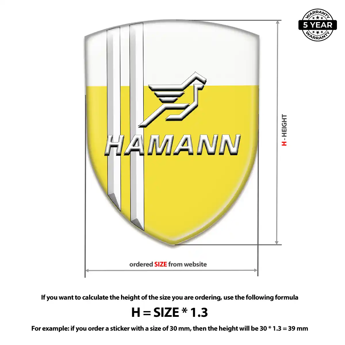 Hamman Resin Domed Sticker Resin Luxe