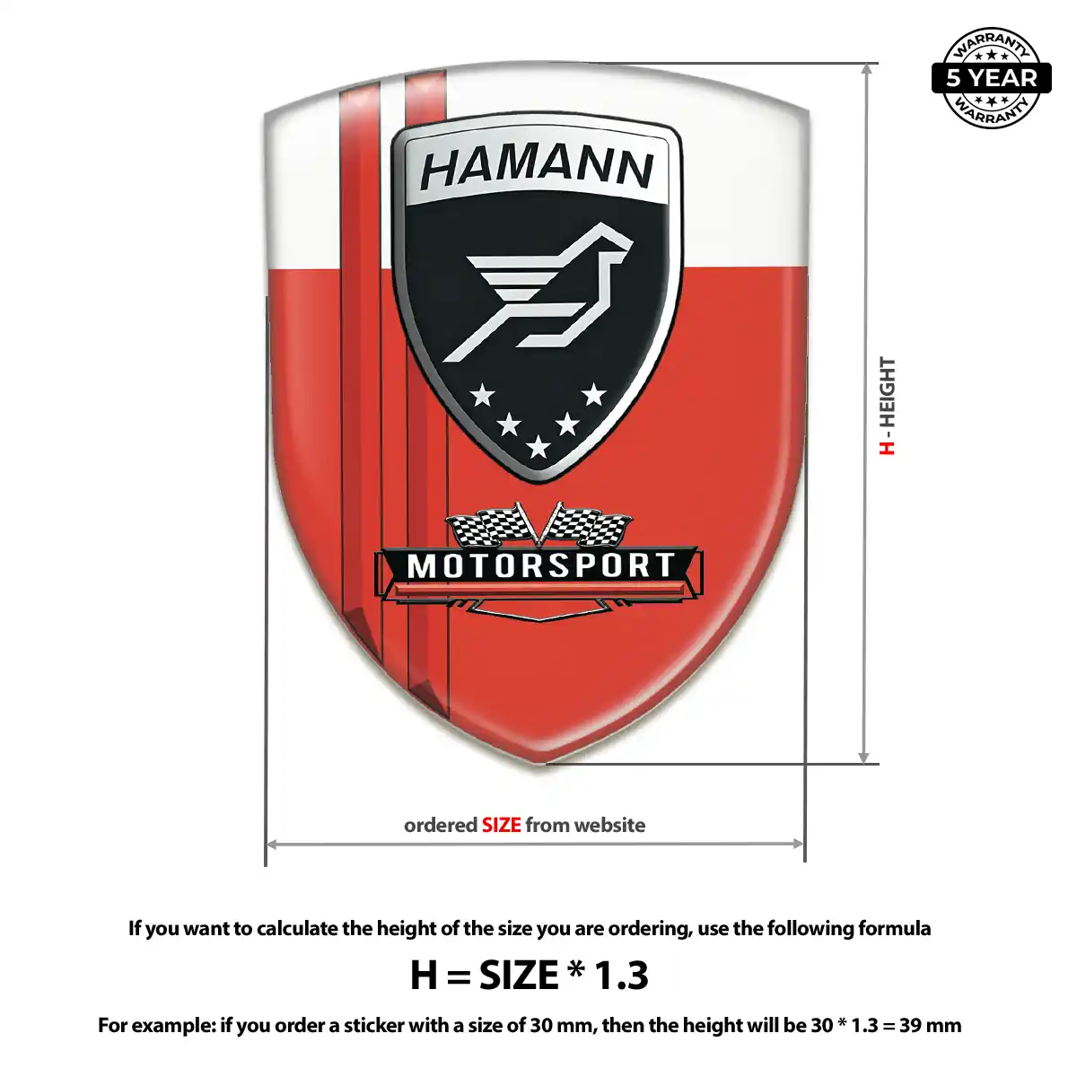 Hamman Resin Domed Sticker Sleek Style