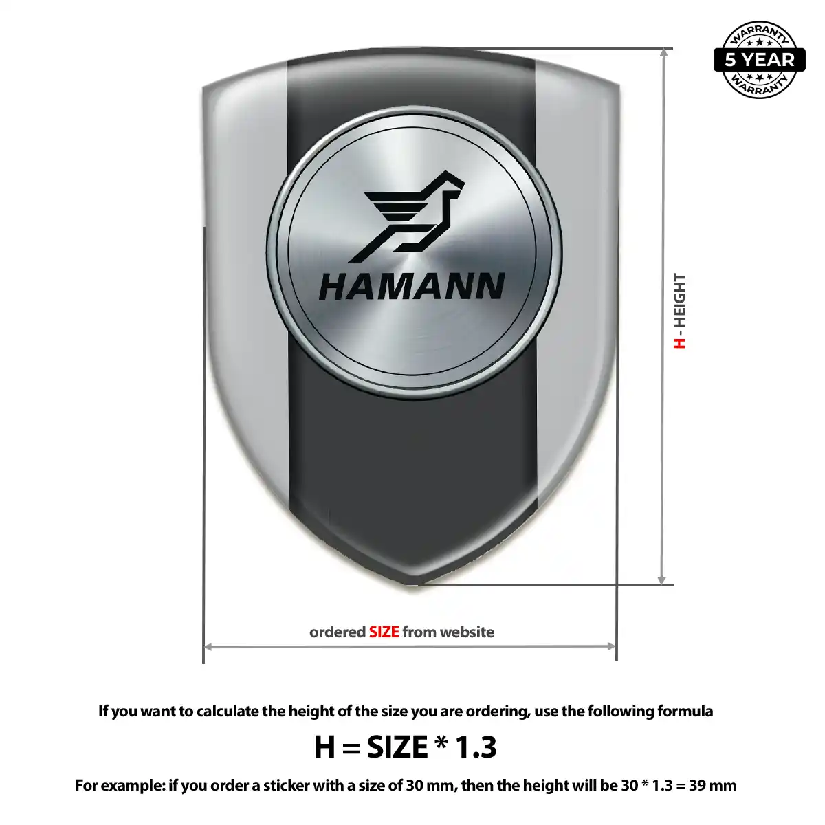 Hamman Resin Emblem Sticker Elite Finish