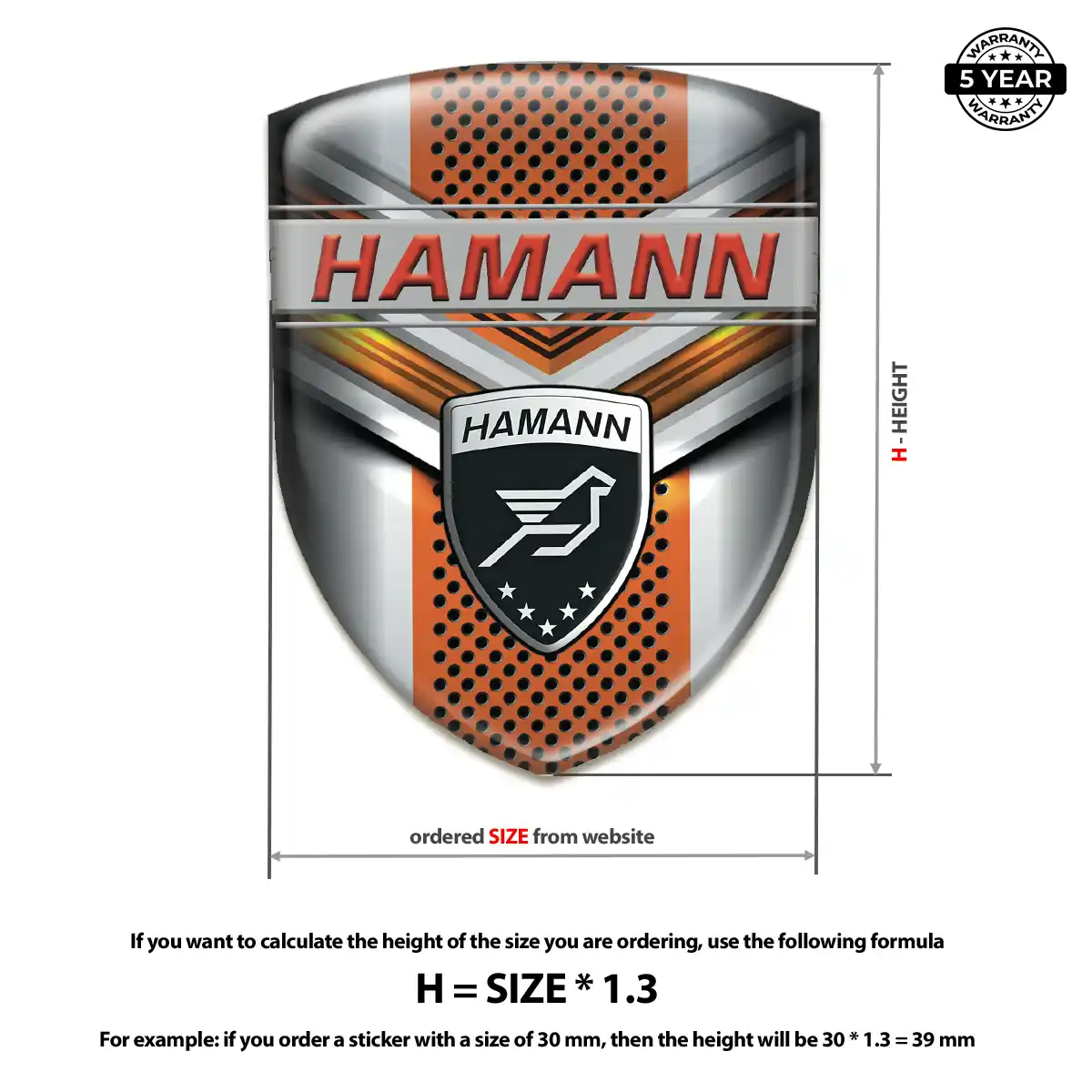 Hamman Resin Emblem Sticker Interior Elegance