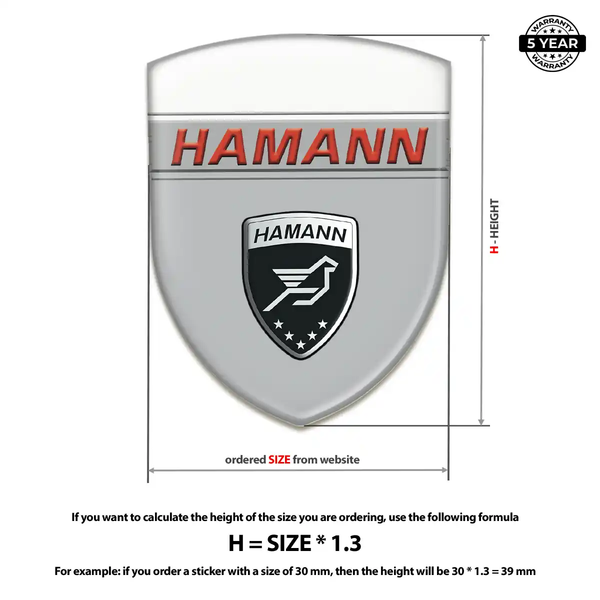 Hamman Resin Emblem Sticker Interior Luxe