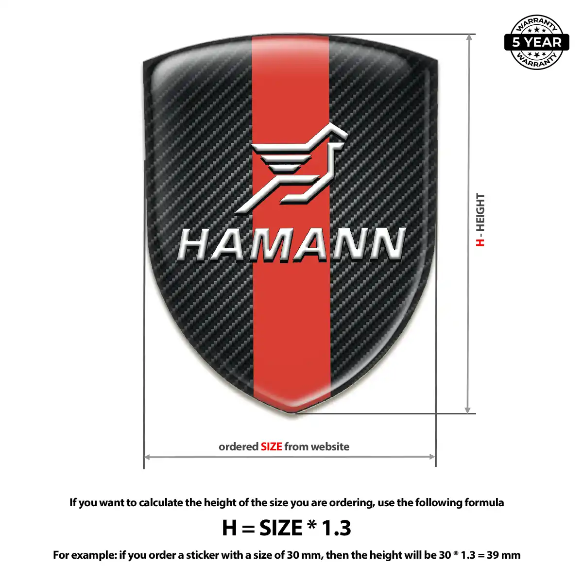 Hamman Resin Emblem Sticker Performance Style