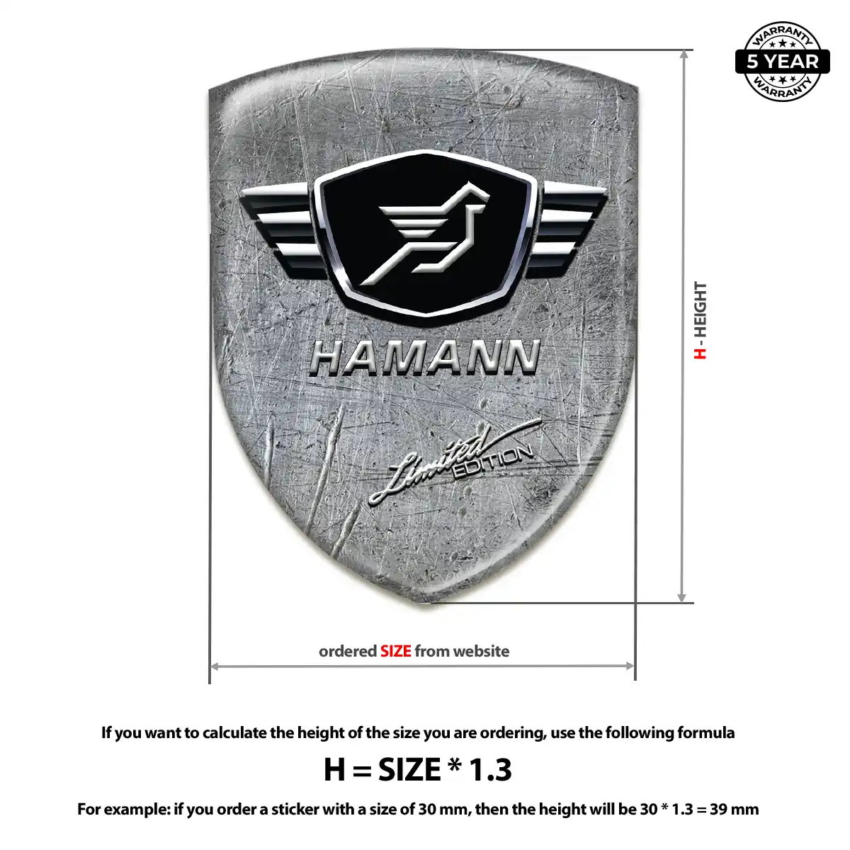 Hamman Resin Emblem Sticker Prestige Line