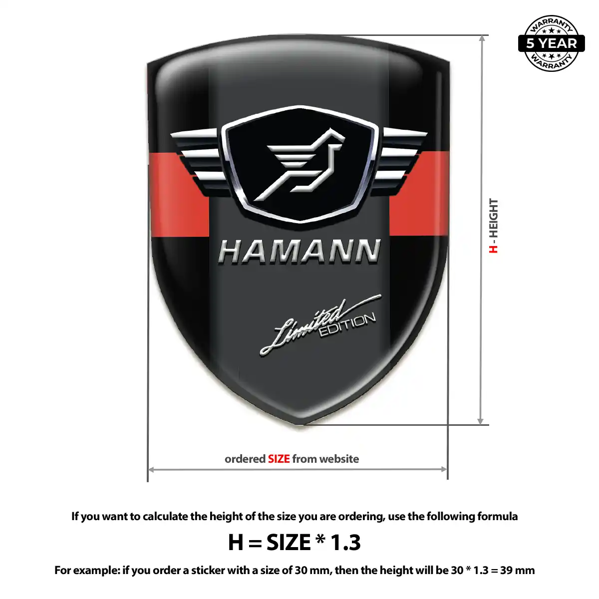 Hamman Resin Emblem Sticker Prime Quality