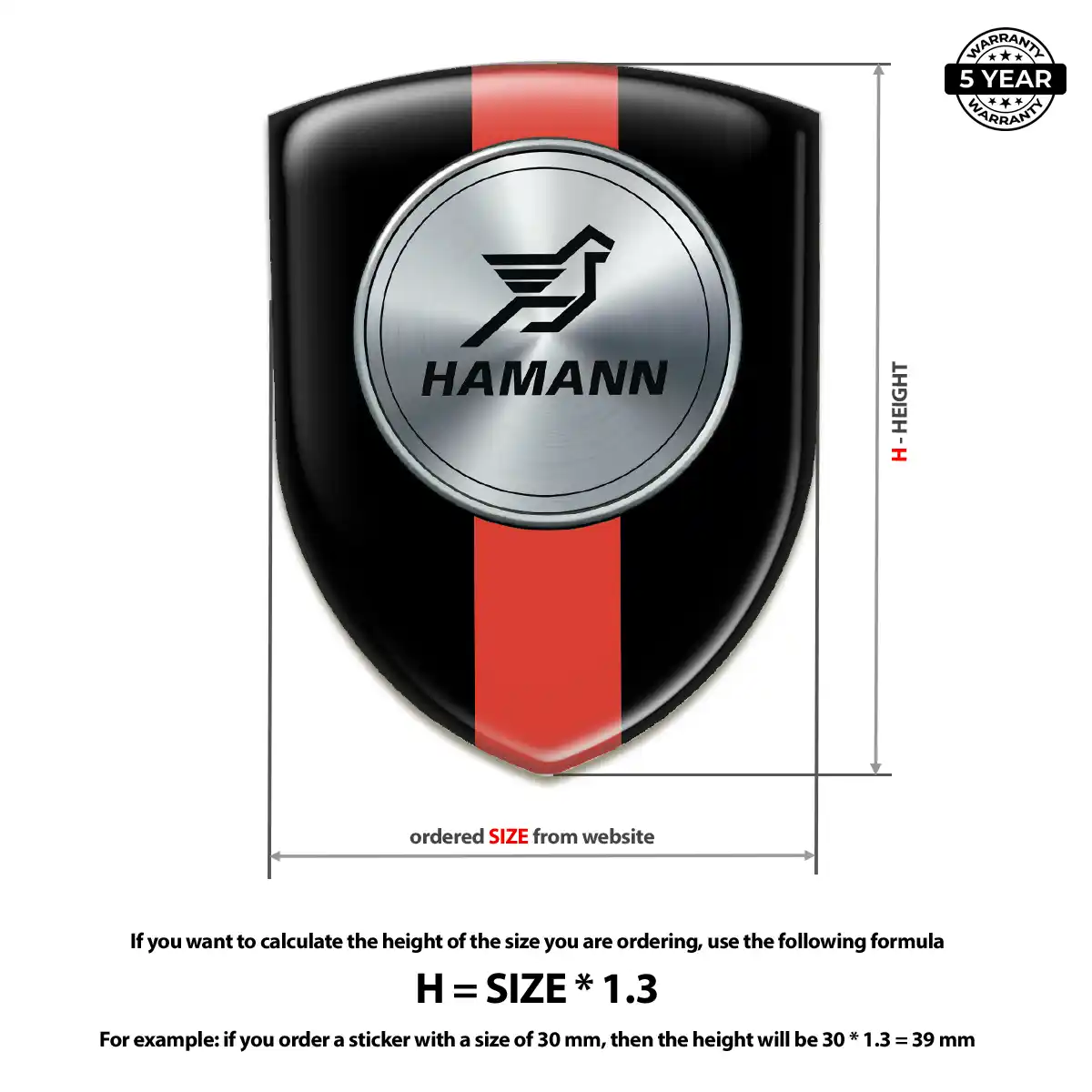 Hamman Resin Emblem Sticker Refined Design